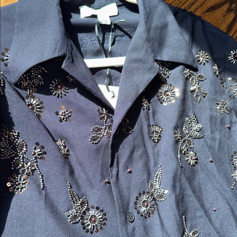 Zara Studio Limited Edition Flowy Sequined Shirt - Picture 15 of 17